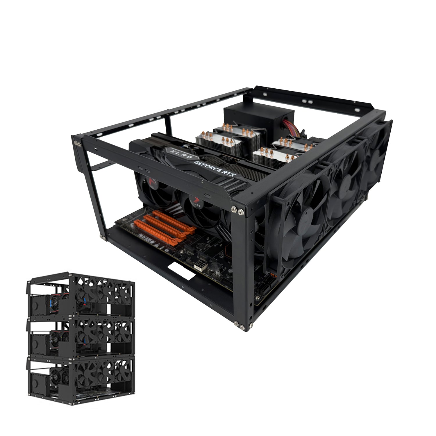 E02 Stackable Open Air Test Bench DIY PC chassis Fits ATX MacroATX