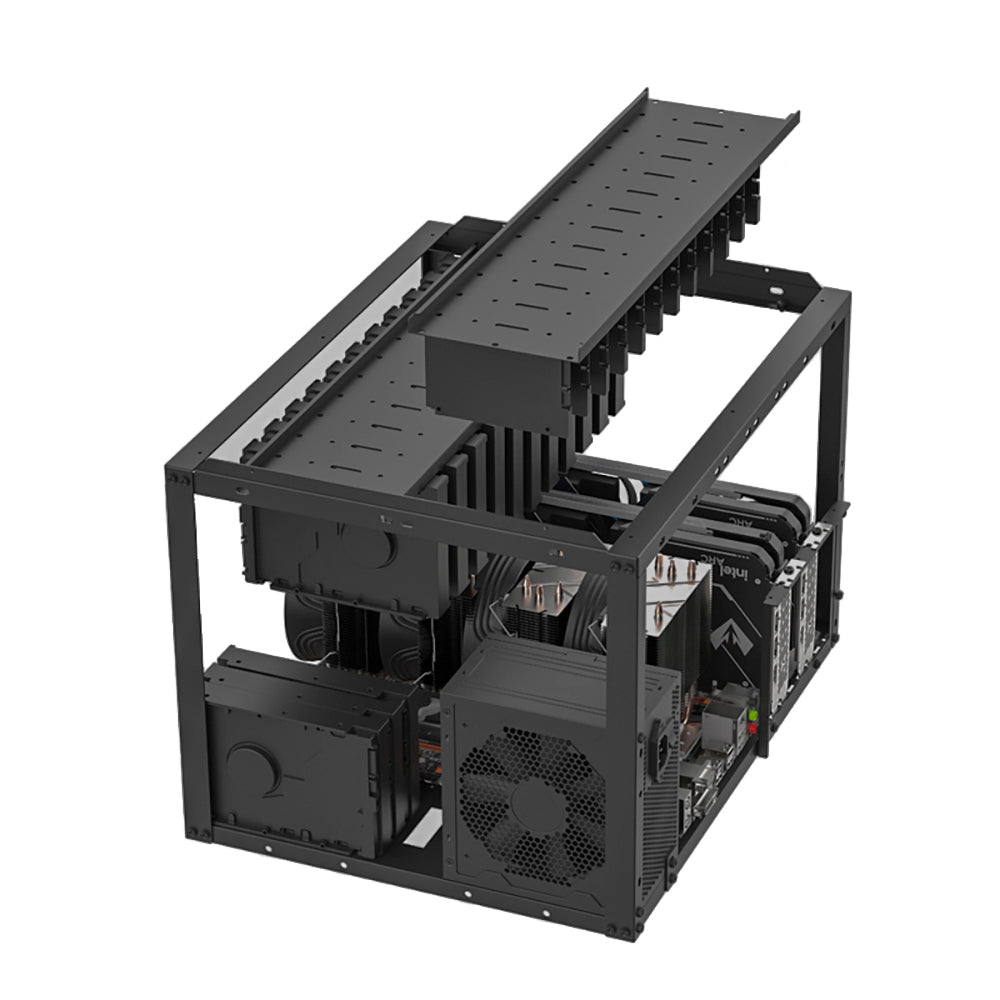 H24 v2 24+4 HDD Open Air PC Case DIY Test Bench Frame with 3.5 Inch Hard Drive Holders for Crypto Mining, Chia Farming XCH FIL BHD, NAS Storage Case