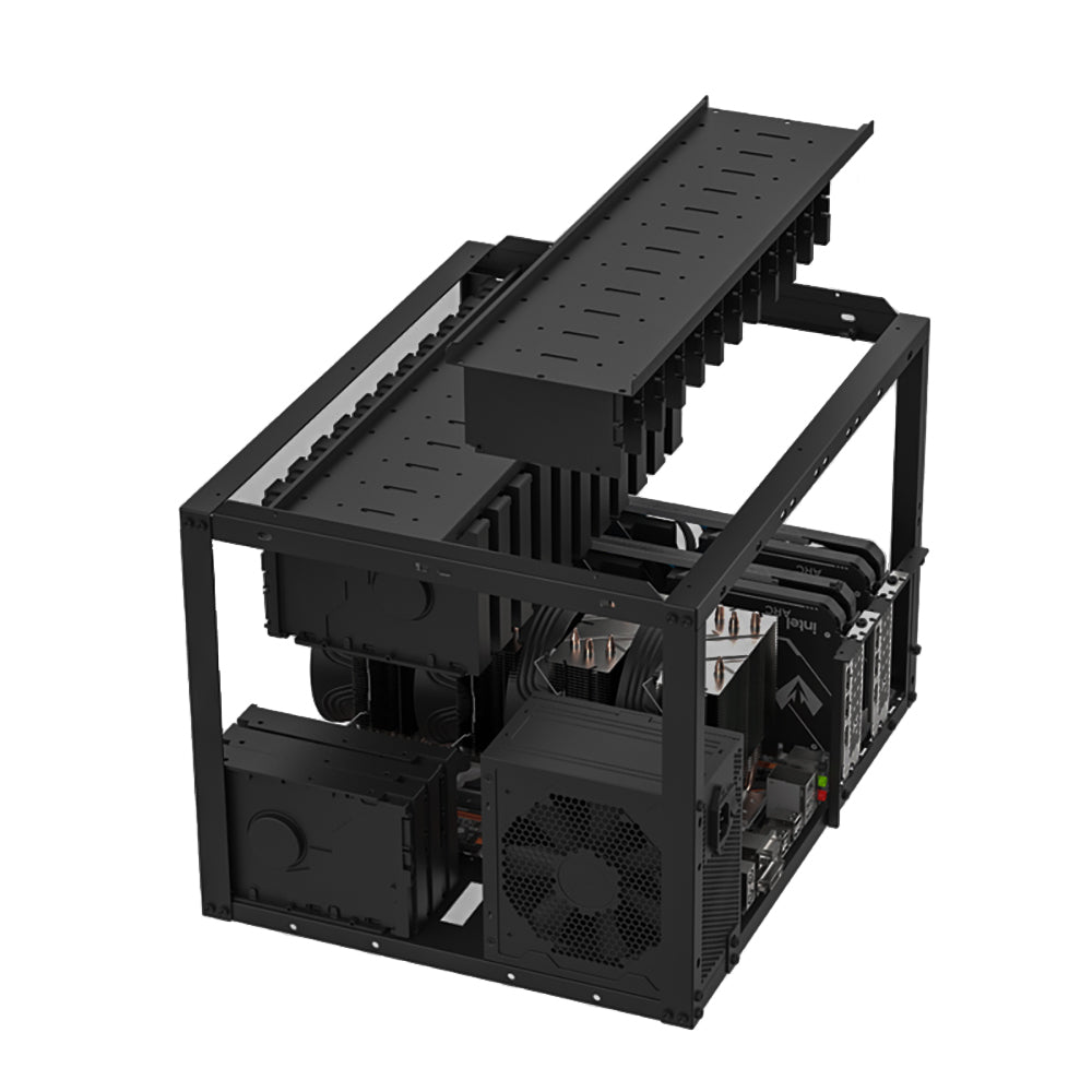 H24 v2 24+4 HDD Open Air PC Case DIY Test Bench Frame with 3.5 Inch Hard Drive Holders for Crypto Mining, Chia Farming XCH FIL BHD, NAS Storage Case