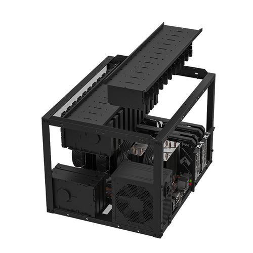 H24 v2 24+4 HDD Open Air PC Case DIY Test Bench Frame with 3.5 Inch Hard Drive Holders for Crypto Mining, Chia Farming XCH FIL BHD, NAS Storage Case