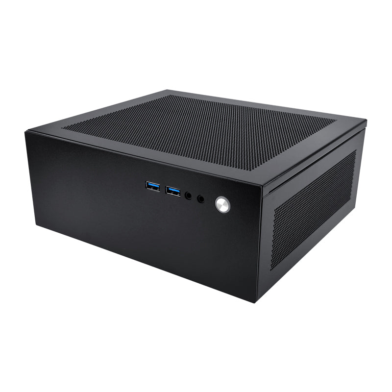 GM100 Mini PC Case 4.3L HTPC Chassis 2X USB 3.0 Fits Flex Power Supply, Single Slot GPU, ITX Motherboard