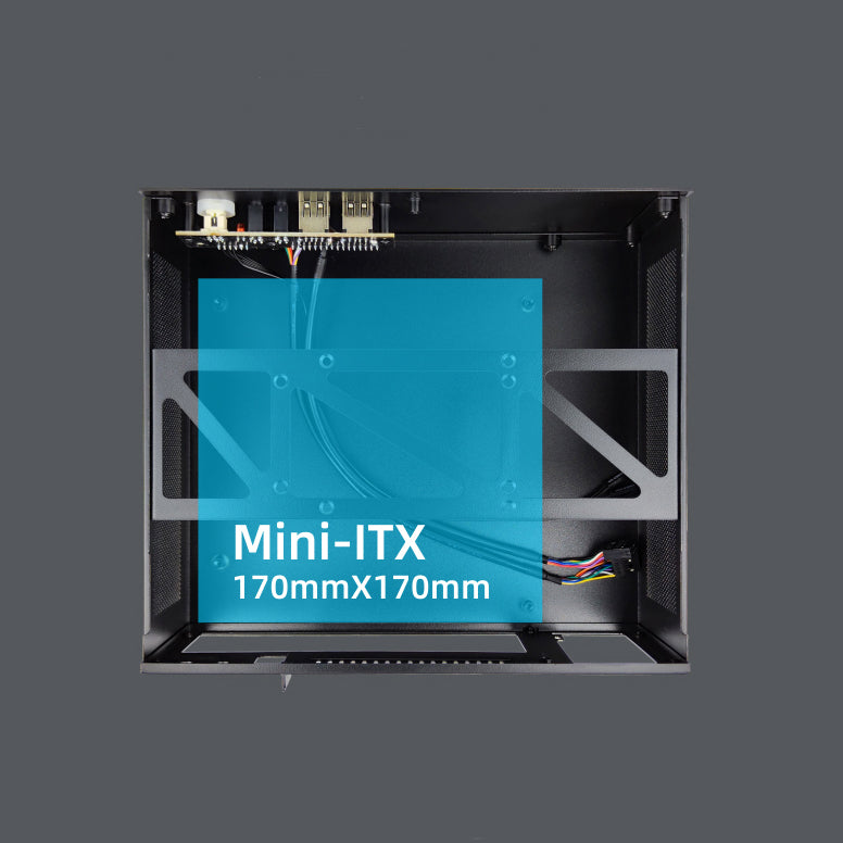 GM100 Mini PC Case 4.3L HTPC Chassis 2X USB 3.0 Fits Flex Power