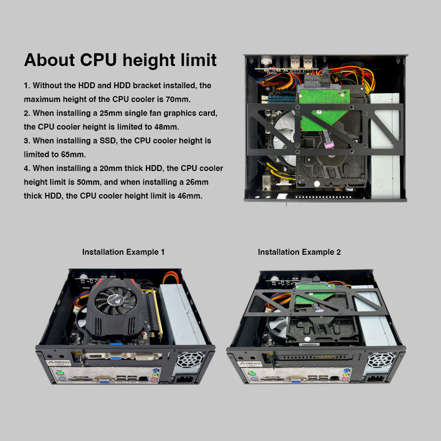 GM100 Mini PC Case 4.3L HTPC Chassis 2X USB 3.0 Fits Flex Power