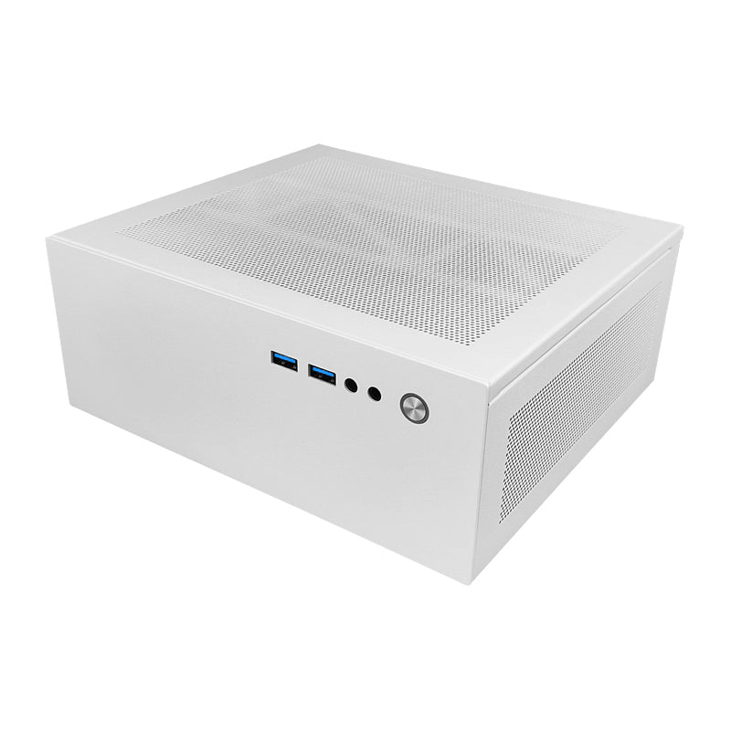 GM100 Mini PC Case 4.3L HTPC Chassis 2X USB 3.0 Fits Flex Power Supply, Single Slot GPU, ITX Motherboard