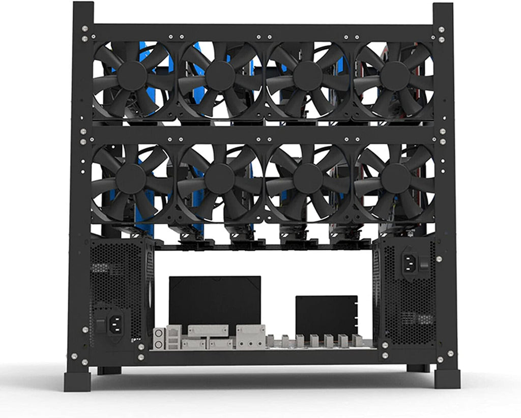 MC036 White Fit 12 GPU Test Bench, Local LLM AI Computer Case, Crypto Mining Rig Frame