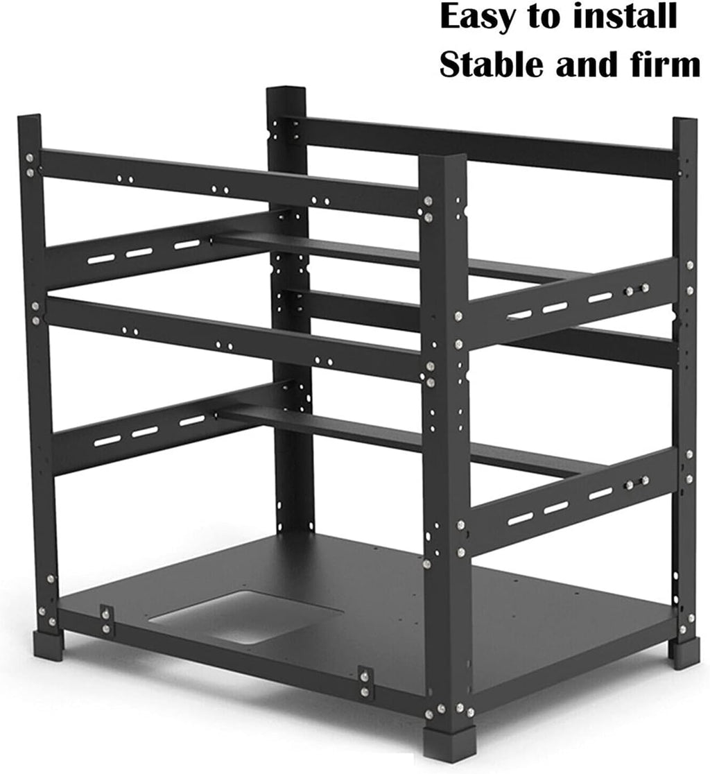 MC036 White Fit 12 GPU Test Bench, Local LLM AI Computer Case, Crypto Mining Rig Frame