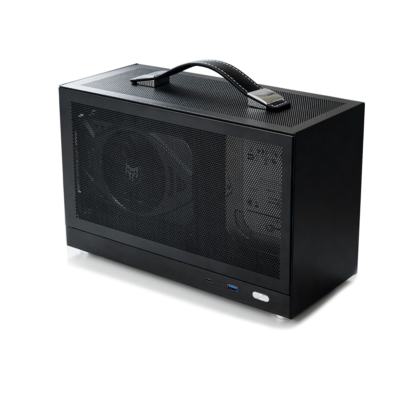 S300 Portable Mini-ITX PC Case with PCIe Cable Fit Dual-Slot GPU