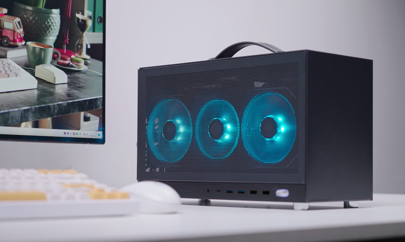 S400 Pro 10.8L Portable Mini-ITX PC Case with PCIe 4.0 Cable Fit Triple-Slot GPU