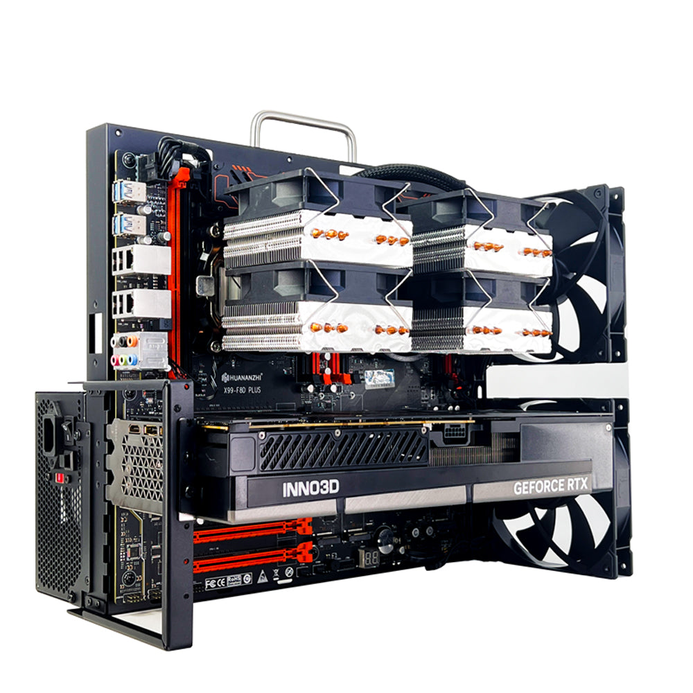 W02 E-ATX/ATX/mATX PC Test Bench Open Air Frame DIY Case Portable Wall-Mountable
