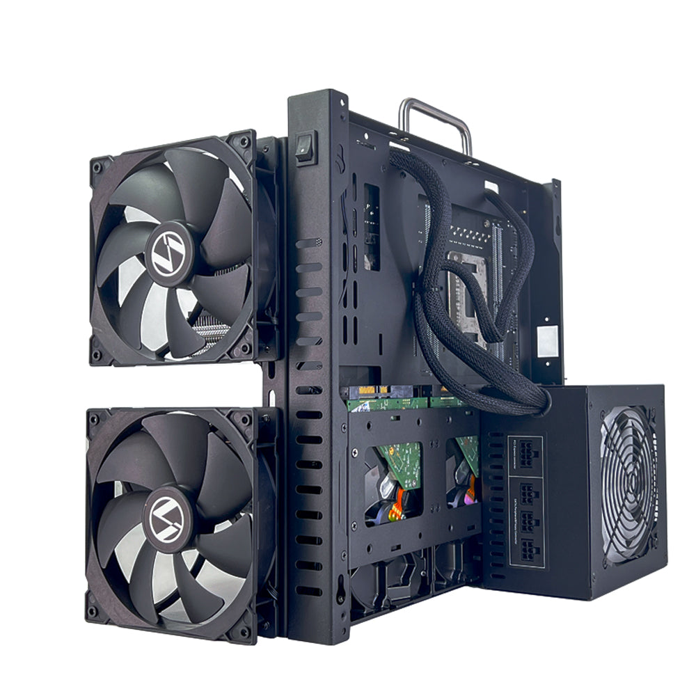 W02 E-ATX/ATX/mATX PC Test Bench Open Air Frame DIY Case Portable Wall-Mountable